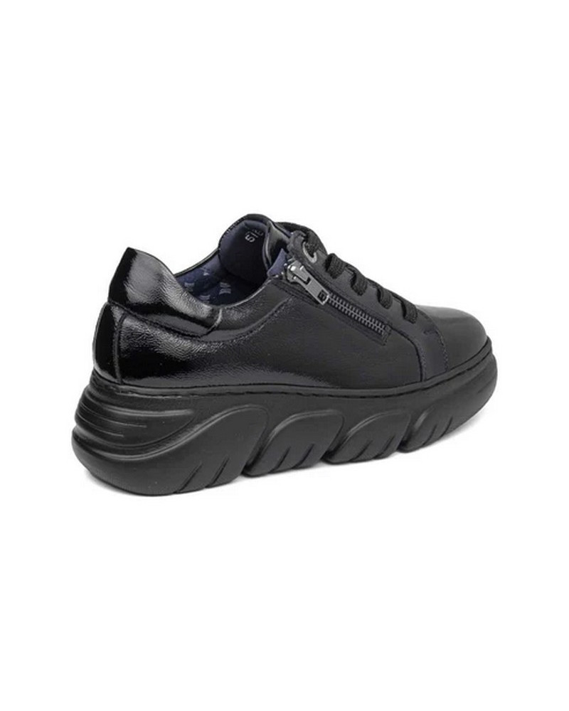 Callaghan sneakers donna Baccara in vernice negro con lacci e zip 51801