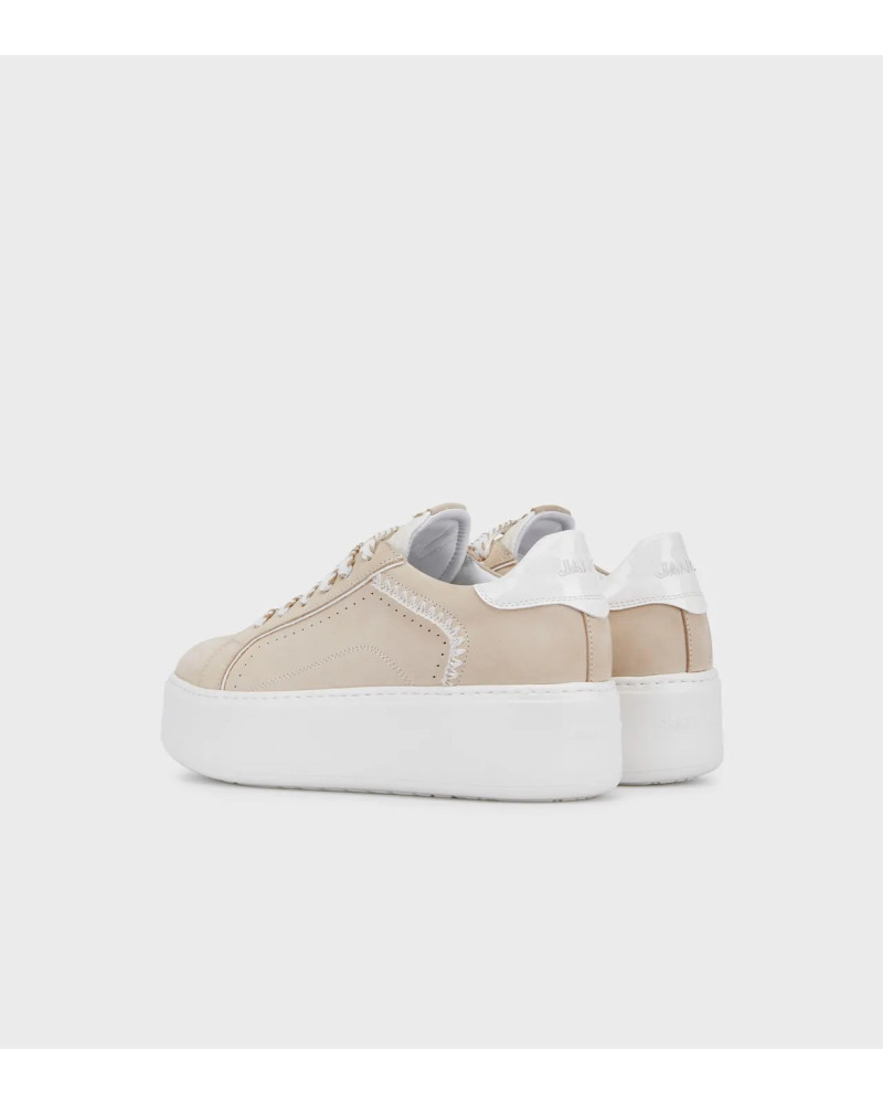 Janet & Janet sneakers donna in pelle beige/white J-002 J81