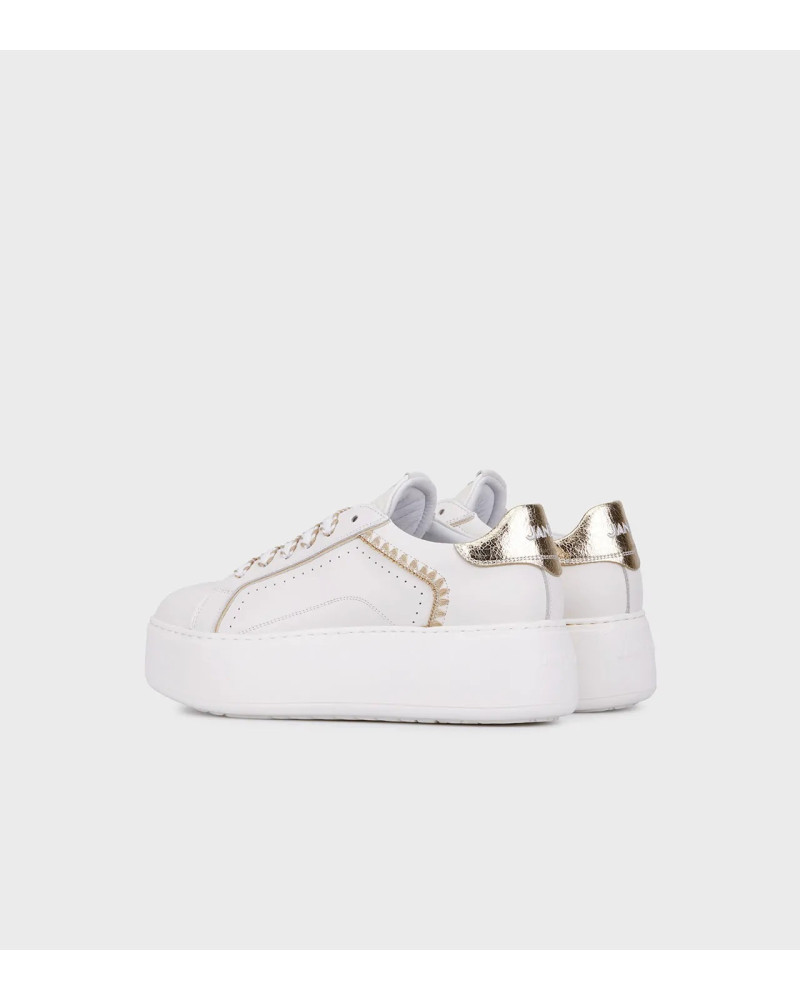 Janet & Janet sneakers donna in pelle white/gold J-002 J4
