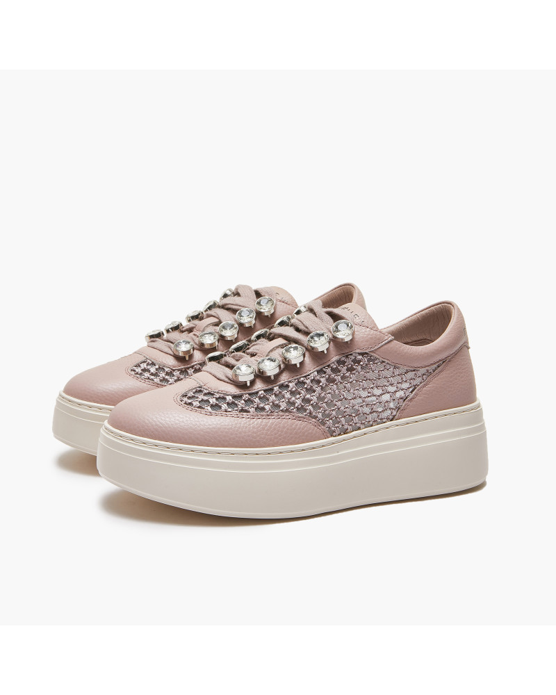 Emanuelle Vee sneakers donna Bice in pelle e tessuto pink 302 18