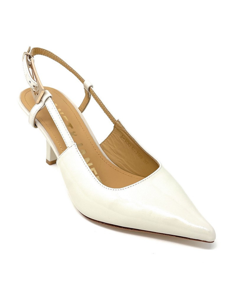Janet & Janet slingback in pelle verniciata beige J100 BEIGE 99