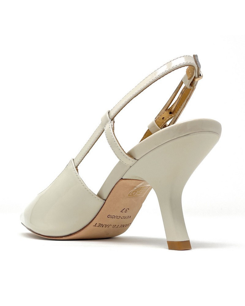 Janet & Janet slingback in pelle verniciata beige J100 BEIGE 99