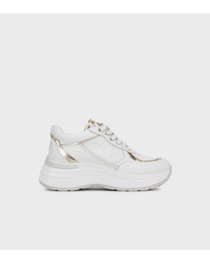 Janet & Janet sneakers donna in pelle white/gold J-060 79