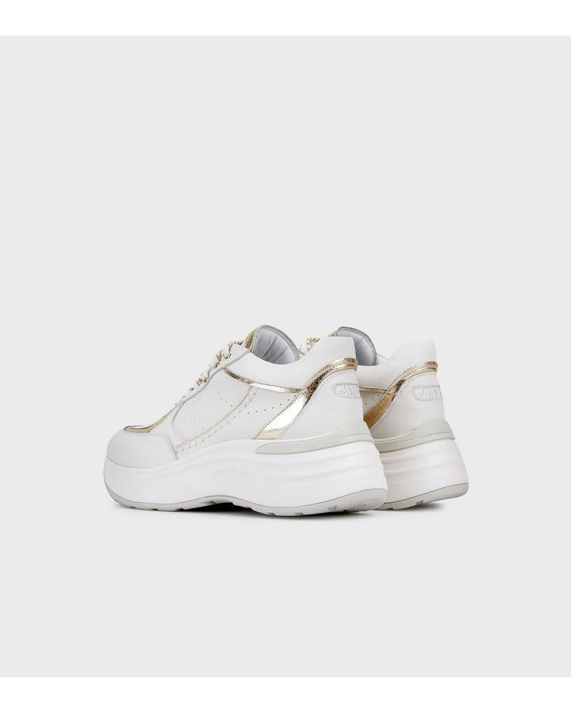 Janet & Janet sneakers donna in pelle white/gold J-060 79