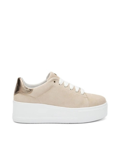Frau sneakers donna in pelle scamosciata ecrù 39D0