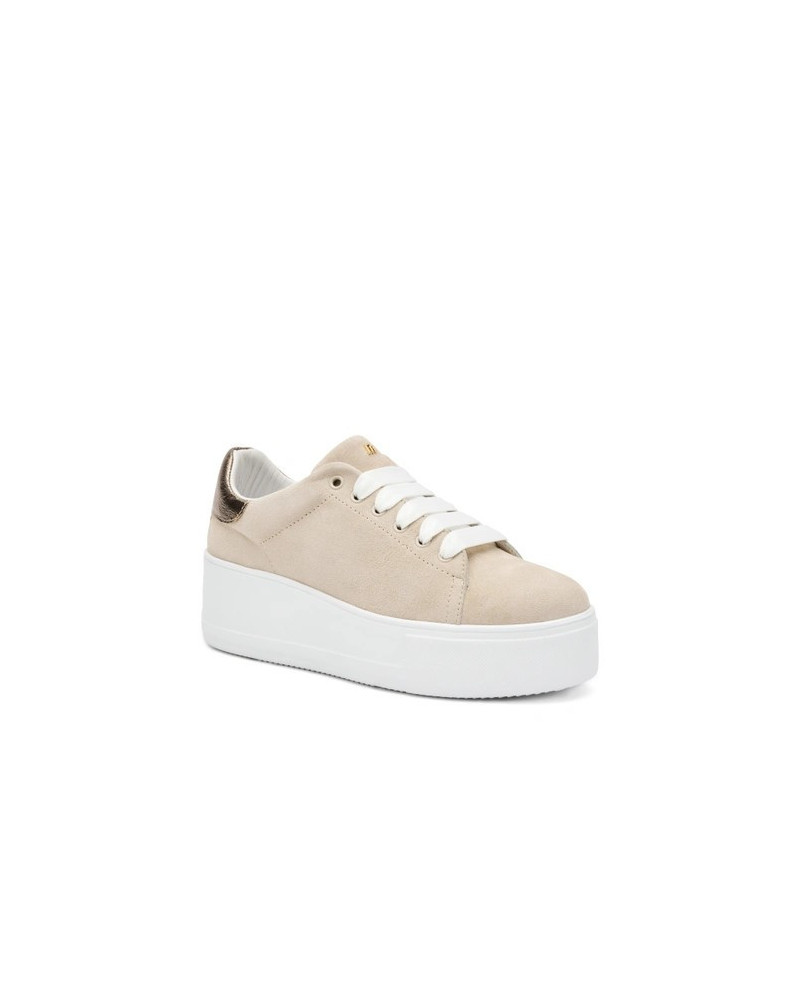 Frau sneakers donna in pelle scamosciata ecrù 39D0