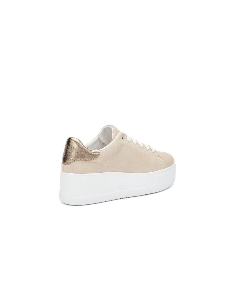 Frau sneakers donna in pelle scamosciata ecrù 39D0
