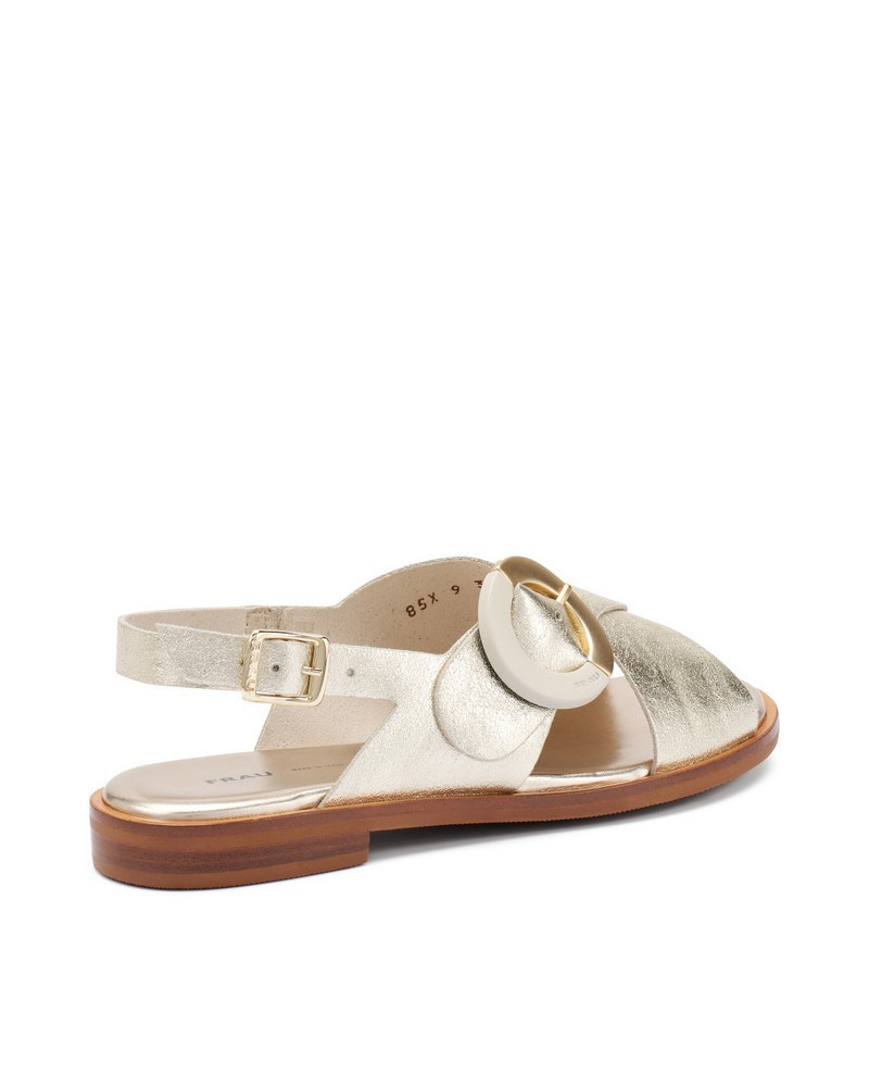 Frau sandali donna a incrocio platino con maxi fibbia 85X6