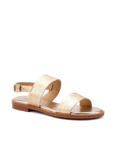 Frau sandali donna a doppia fascia in pelle laminata champagne 86X1