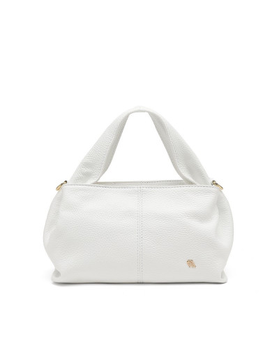 Frau borsa a mano morbida in pelle white B421