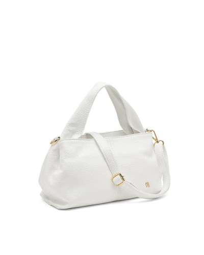 Frau borsa a mano morbida in pelle white B421