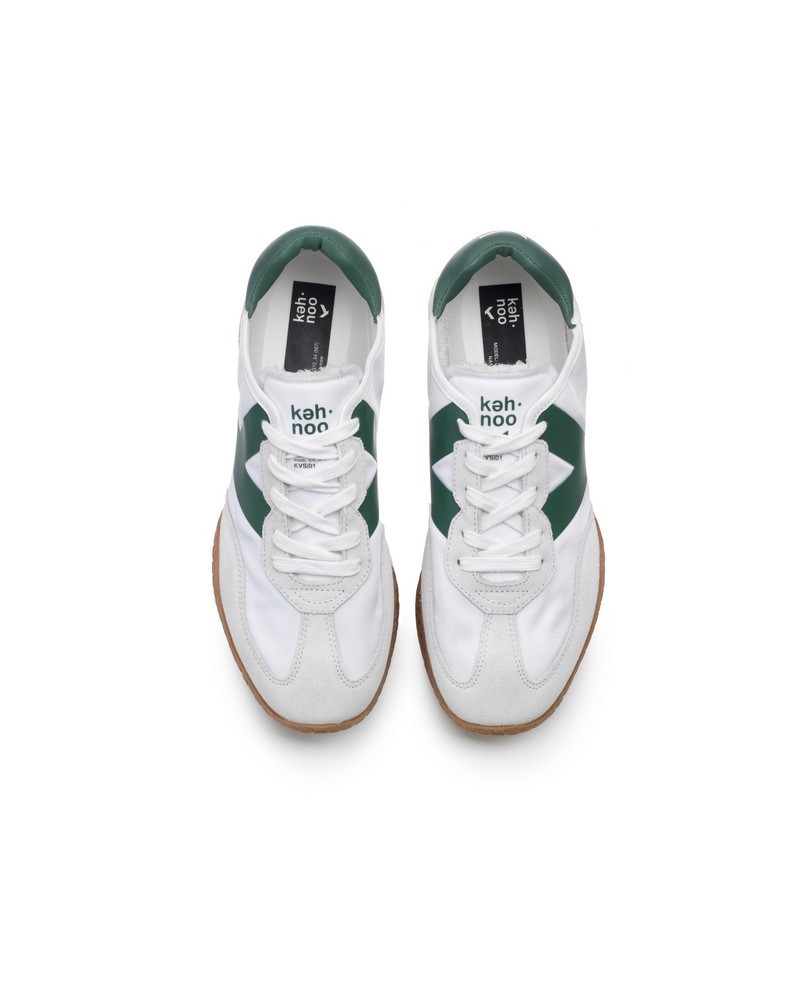 Kehnoo sneakers uomo vintage contemporanea white green KM9313