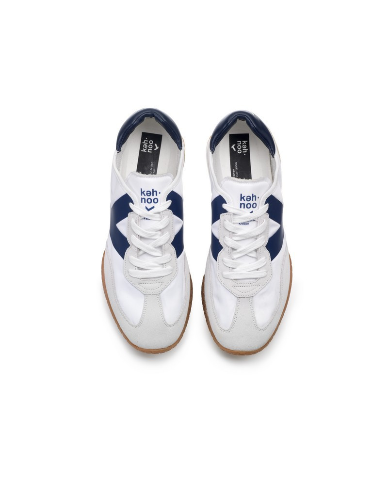 Kehnoo sneakers uomo vintage contemporanea white navy KM9313