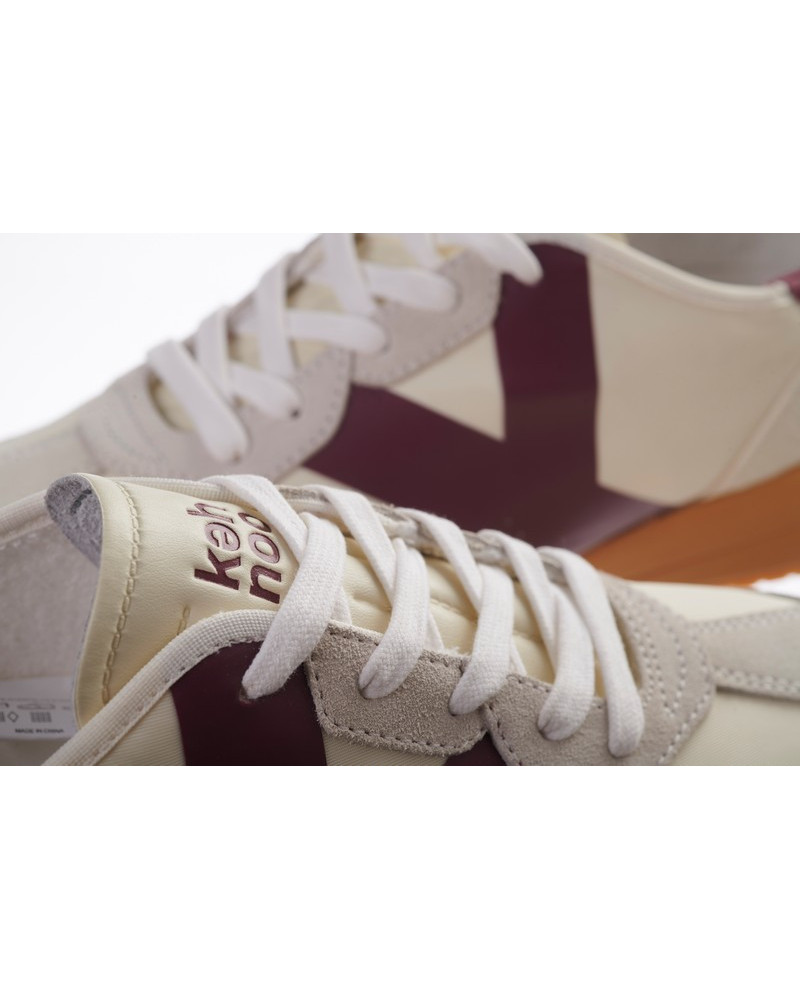 Kehnoo sneakers uomo vintage contemporanea white bordeaux KM9753