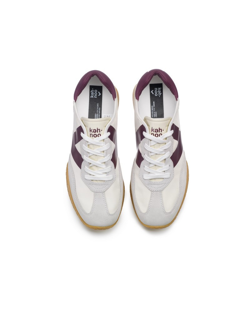Kehnoo sneakers uomo vintage contemporanea white bordeaux KM9753