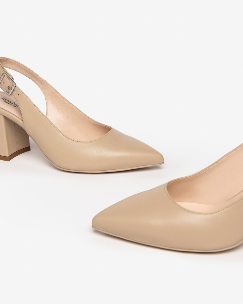 Nero Giardini slingback donna in pelle col. lino E409431D453