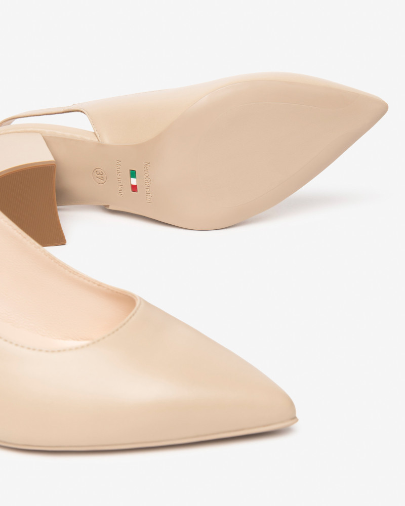 Nero Giardini slingback donna in pelle col. lino E409431D453