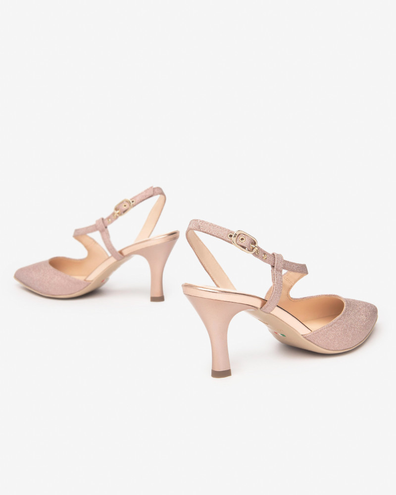 Nero Giardini slingback in tessuto glitter col.carne E507010DE631