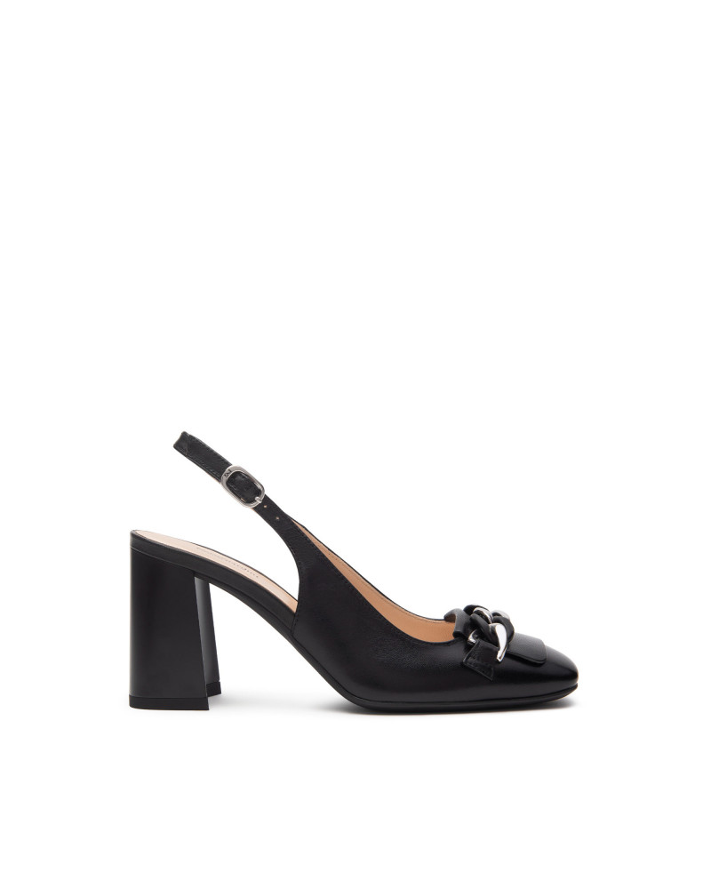 Nero Giardini slingback in pelle nero con accessorio E512310D100