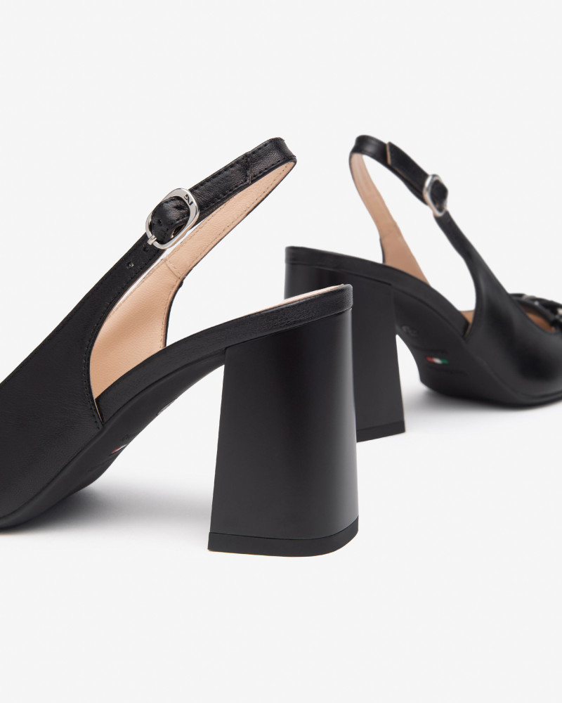 Nero Giardini slingback in pelle nero con accessorio E512310D100