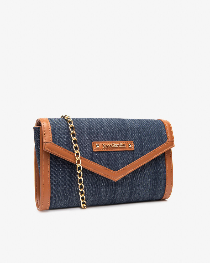 Nero Giardini pochette donna in jeans e nappa cuoio E543905D214