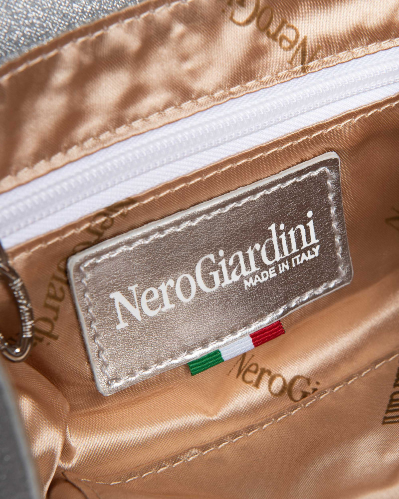 Nero Giardini pochette donna microglitter argento E343007DE700