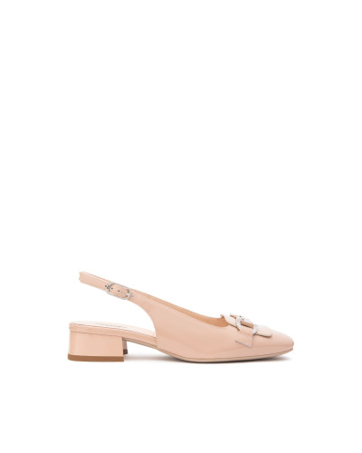 Nero Giardini slingback donna in vernice cipria con fibbia E512331D614