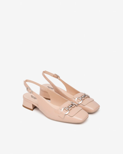 Nero Giardini slingback donna in vernice cipria con fibbia E512331D614