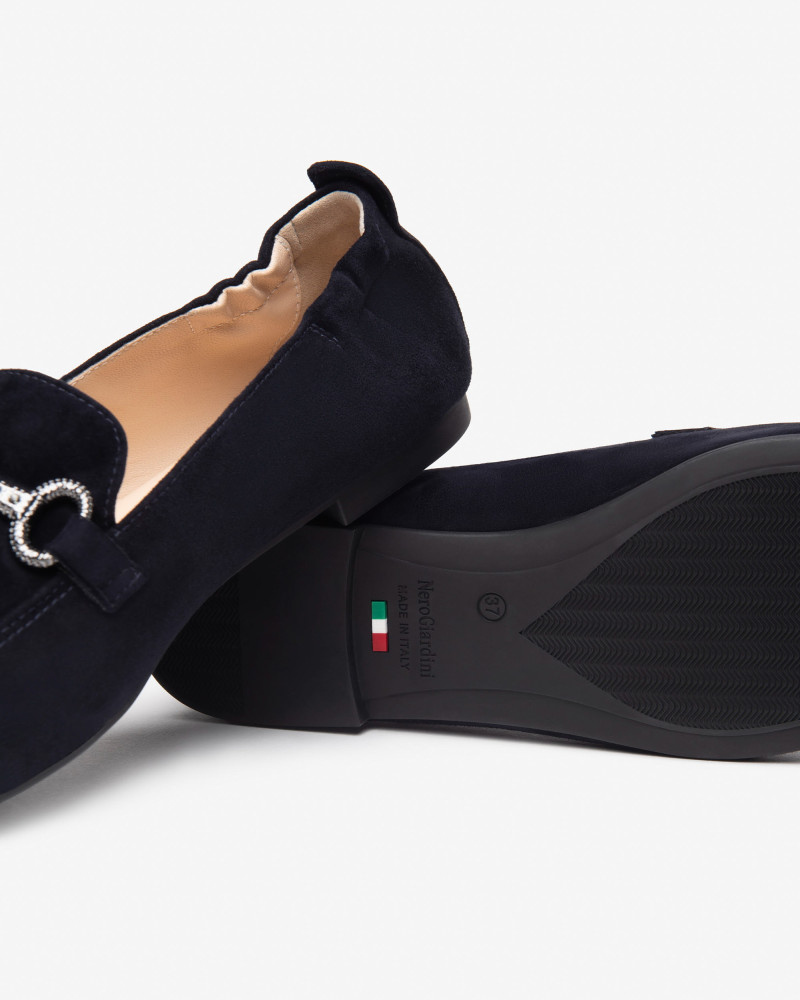 Nero Giardini mocassini donna in suede blu E512620D200