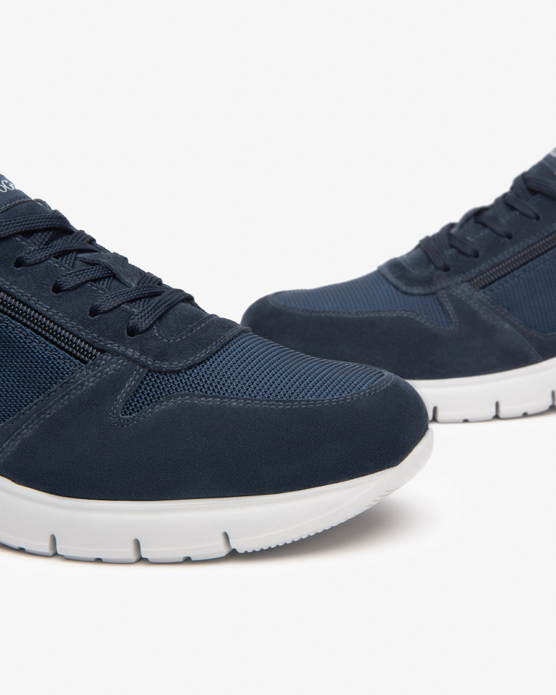 Nero Giardini sneakers uomo in pelle e tessuto blu E500631U207