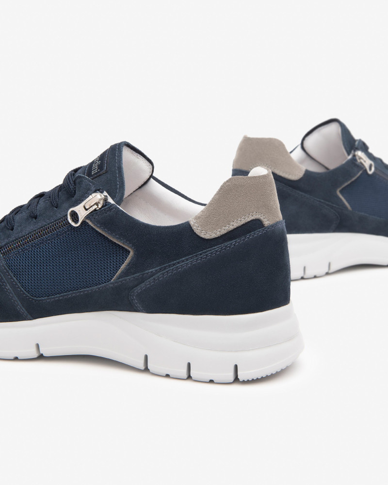 Nero Giardini sneakers uomo in pelle e tessuto blu E500631U207