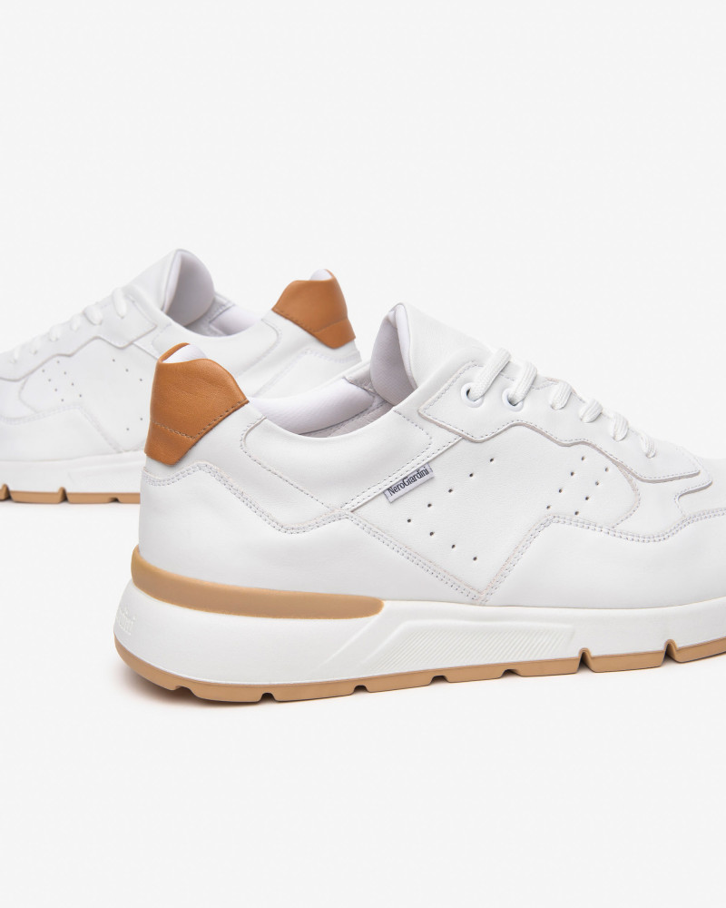 Nero Giardini sneakers uomo in pelle bianco E500641U707