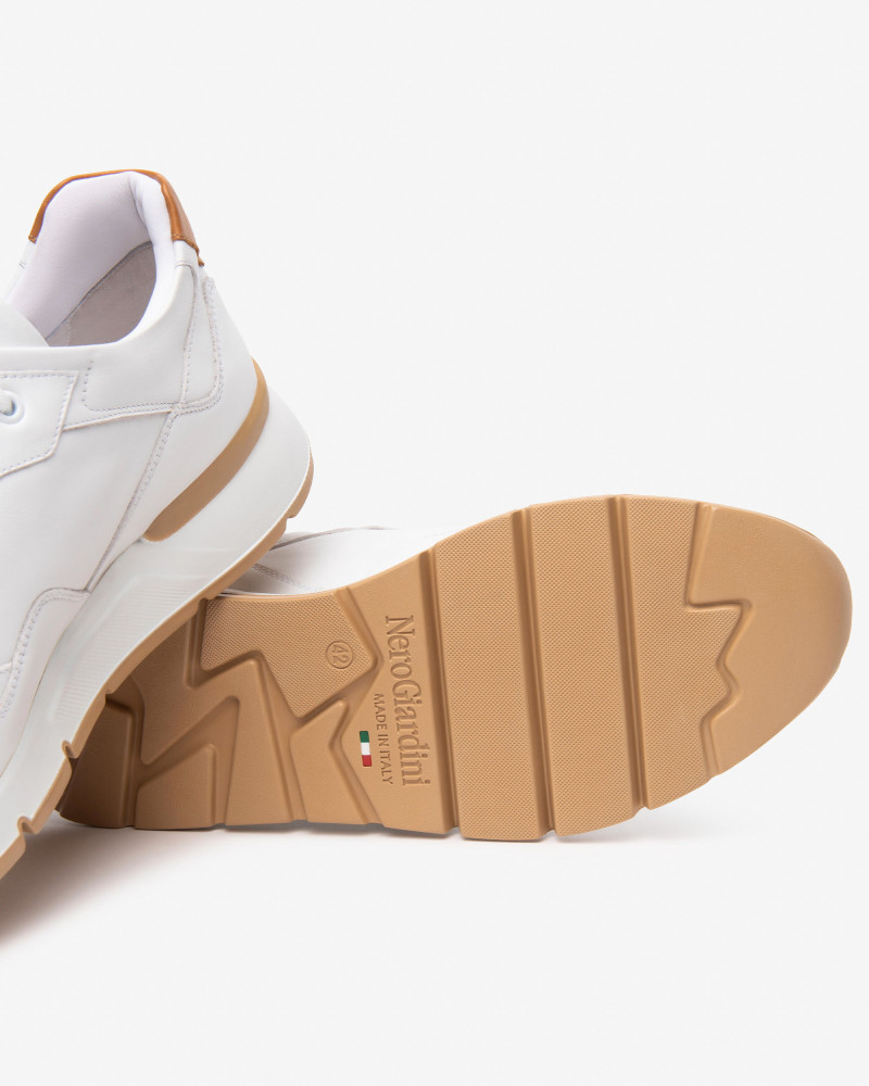 Nero Giardini sneakers uomo in pelle bianco E500641U707