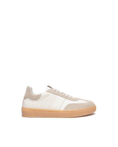 Nero Giardini sneakers uomo in pelle e camoscio ivory E500692U702