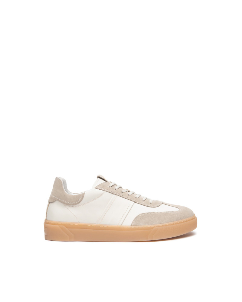 Nero Giardini sneakers uomo in pelle e camoscio ivory E500692U702