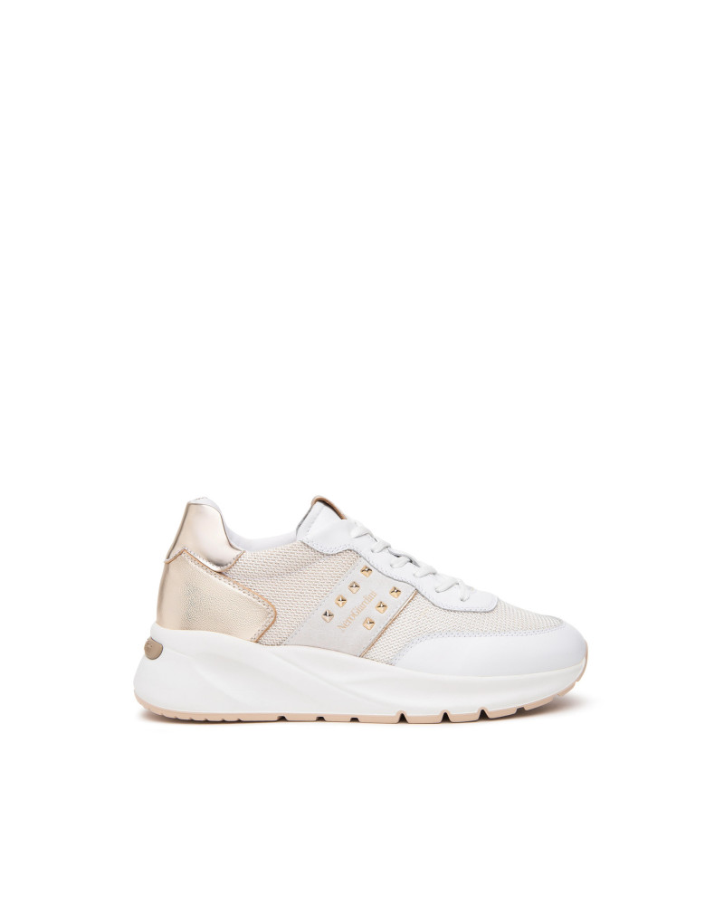 Nero Giardini sneakers donna bianco con borchie oro E512862D707