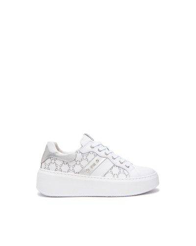 Nero Giardini sneakers donna in pelle logata bianco E513080D707