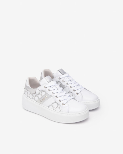 Nero Giardini sneakers donna in pelle logata bianco E513080D707