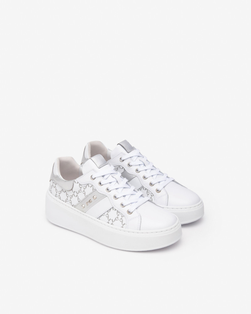 Nero Giardini sneakers donna in pelle logata bianco E513080D707