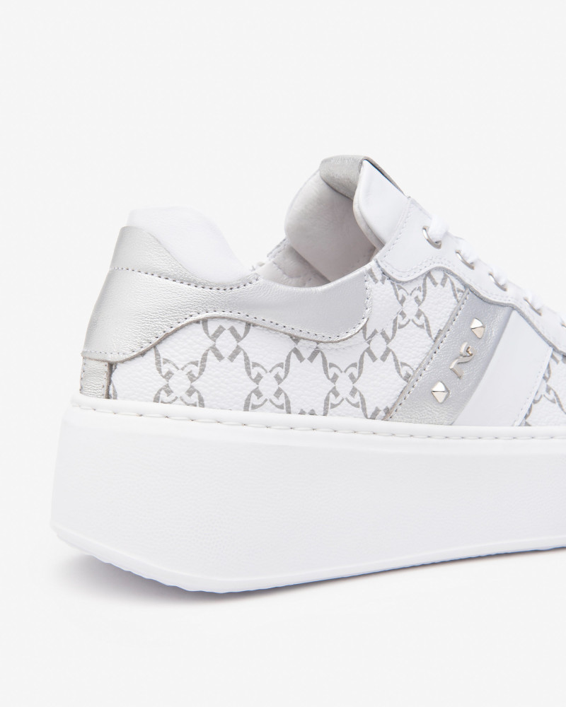 Nero Giardini sneakers donna in pelle logata bianco E513080D707