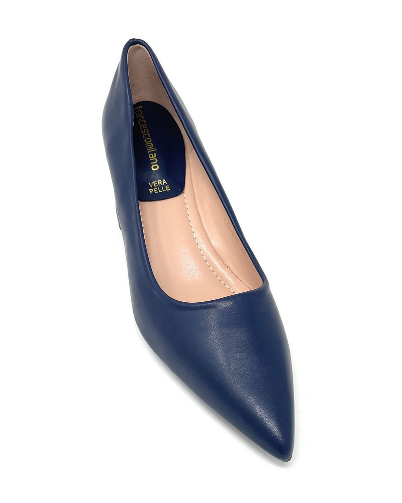 Francesco Milano decolleté in pelle blu navy F11 01A