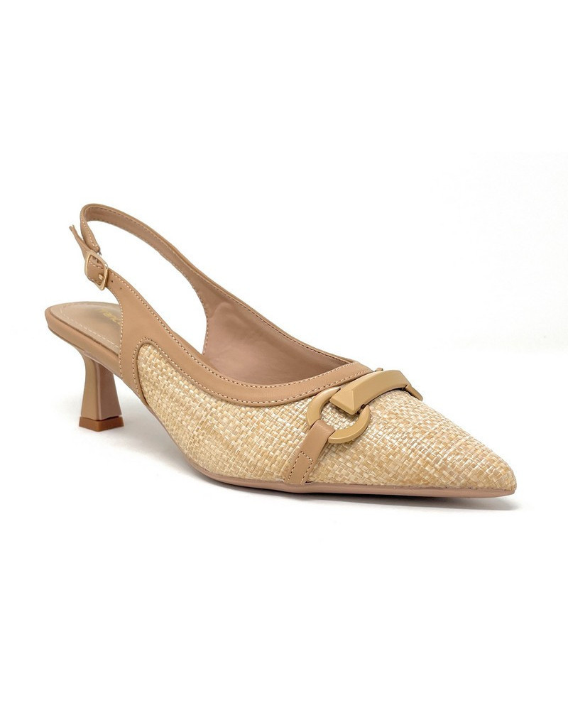 Francesco Milano slingback donna beige Praga con accessorio E06 06K