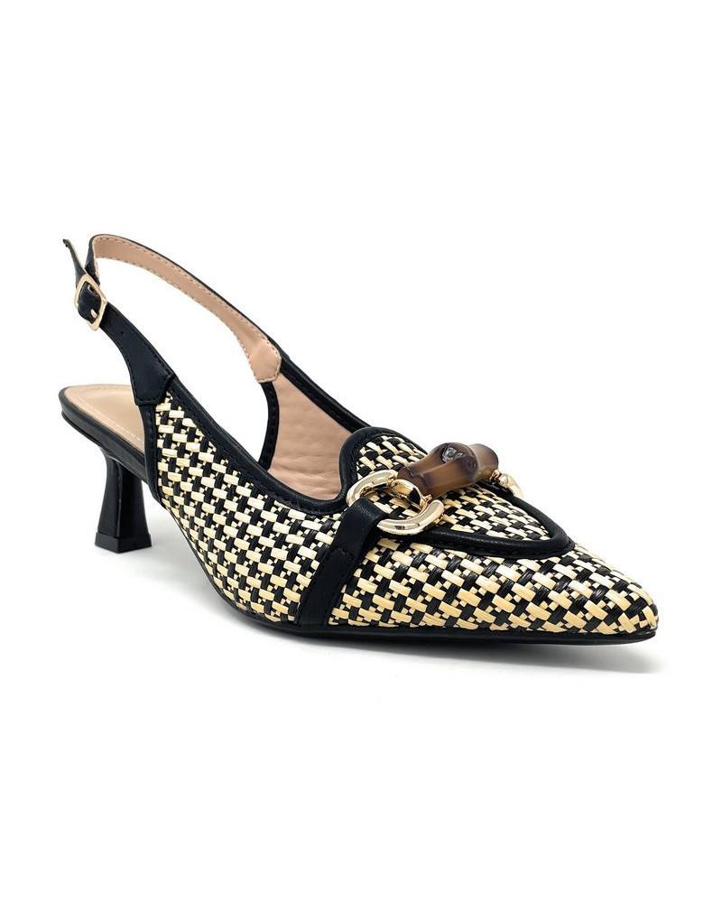 Francesco Milano slingback donna nero-beige Praga E06 07K