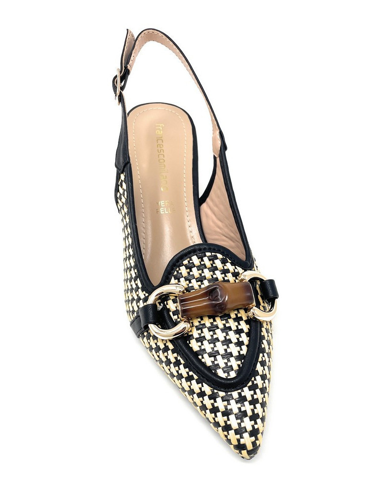 Francesco Milano slingback donna nero-beige Praga E06 07K