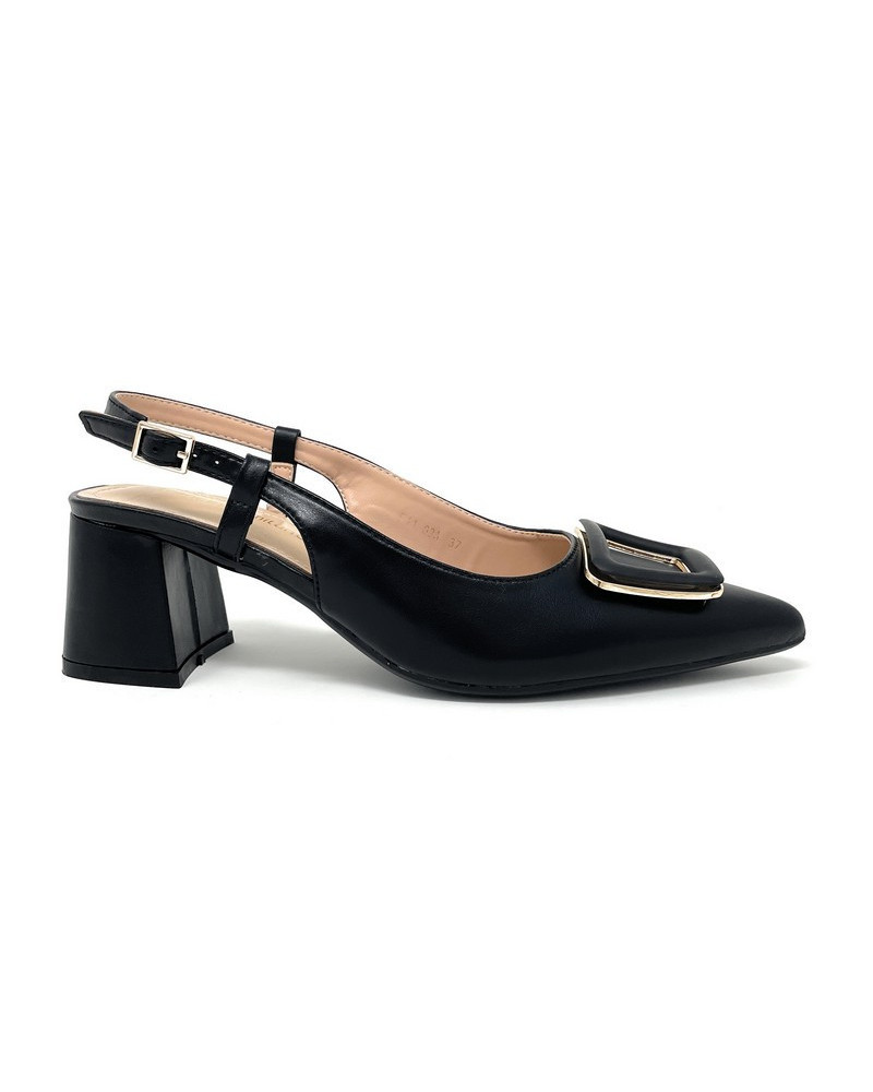 Francesco Milano slingback donna Milano nero con accessorio F11 03A