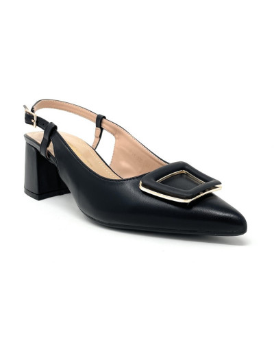 Francesco Milano slingback donna Milano nero con accessorio F11 03A