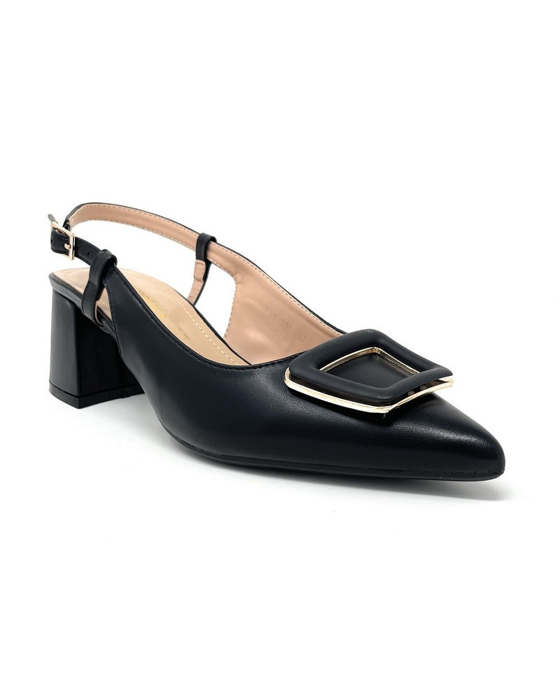 Francesco Milano slingback donna Milano nero con accessorio F11 03A