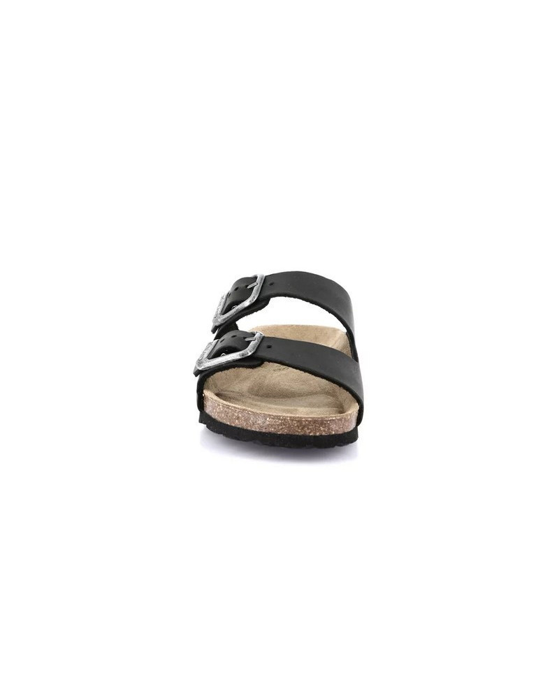 Grunland ciabatta donna due fasce nero CB3030