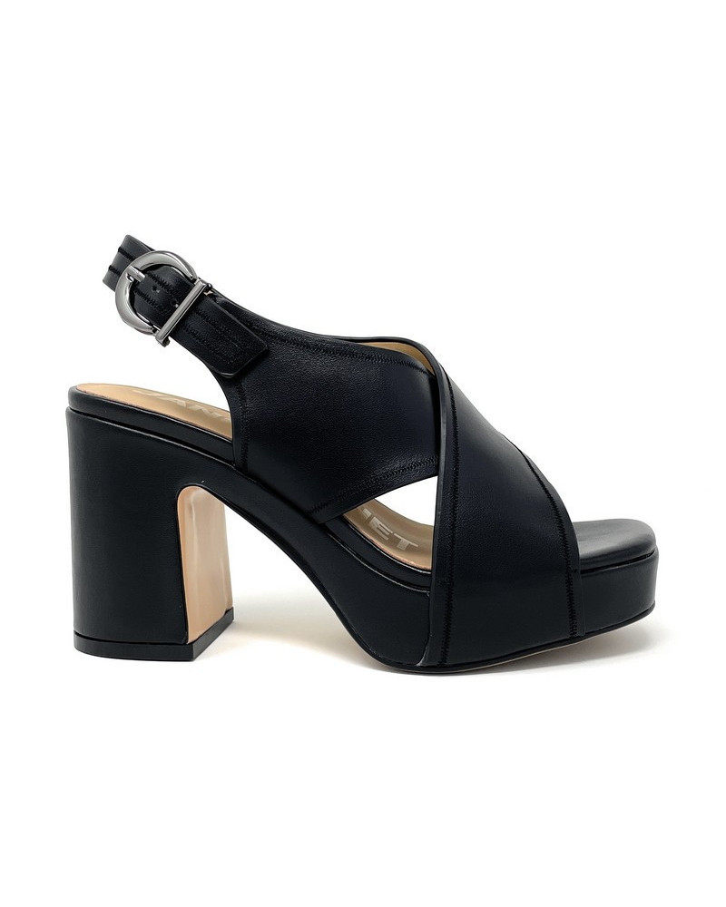 Janet & Janet sandali donna con tacco in pelle black J 290