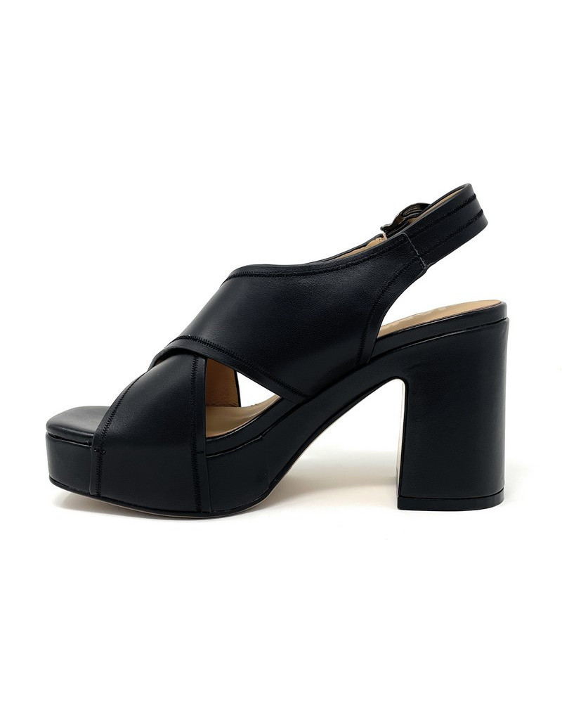 Janet & Janet sandali donna con tacco in pelle black J 290